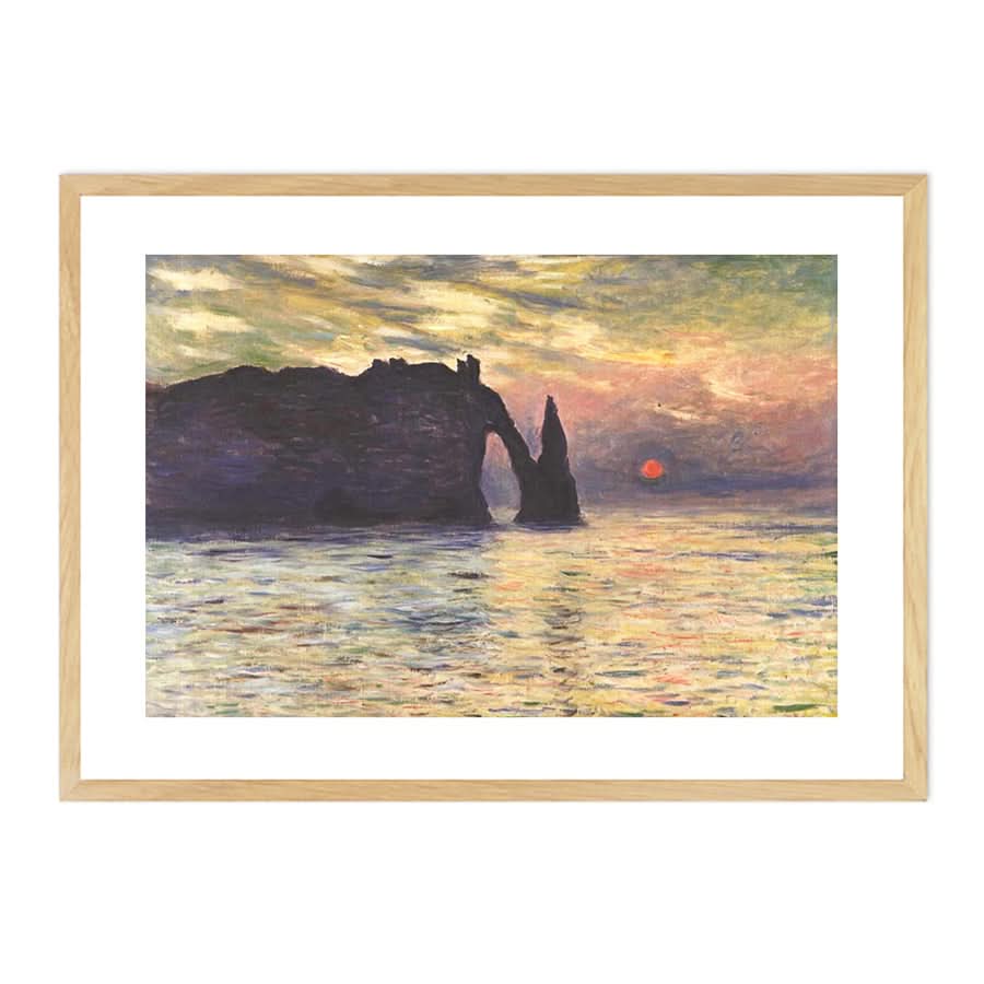 The Cliff, Étretat, Sunset by Claude Monet