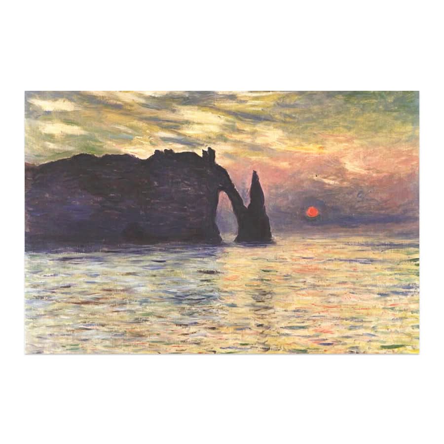 The Cliff, Étretat, Sunset by Claude Monet