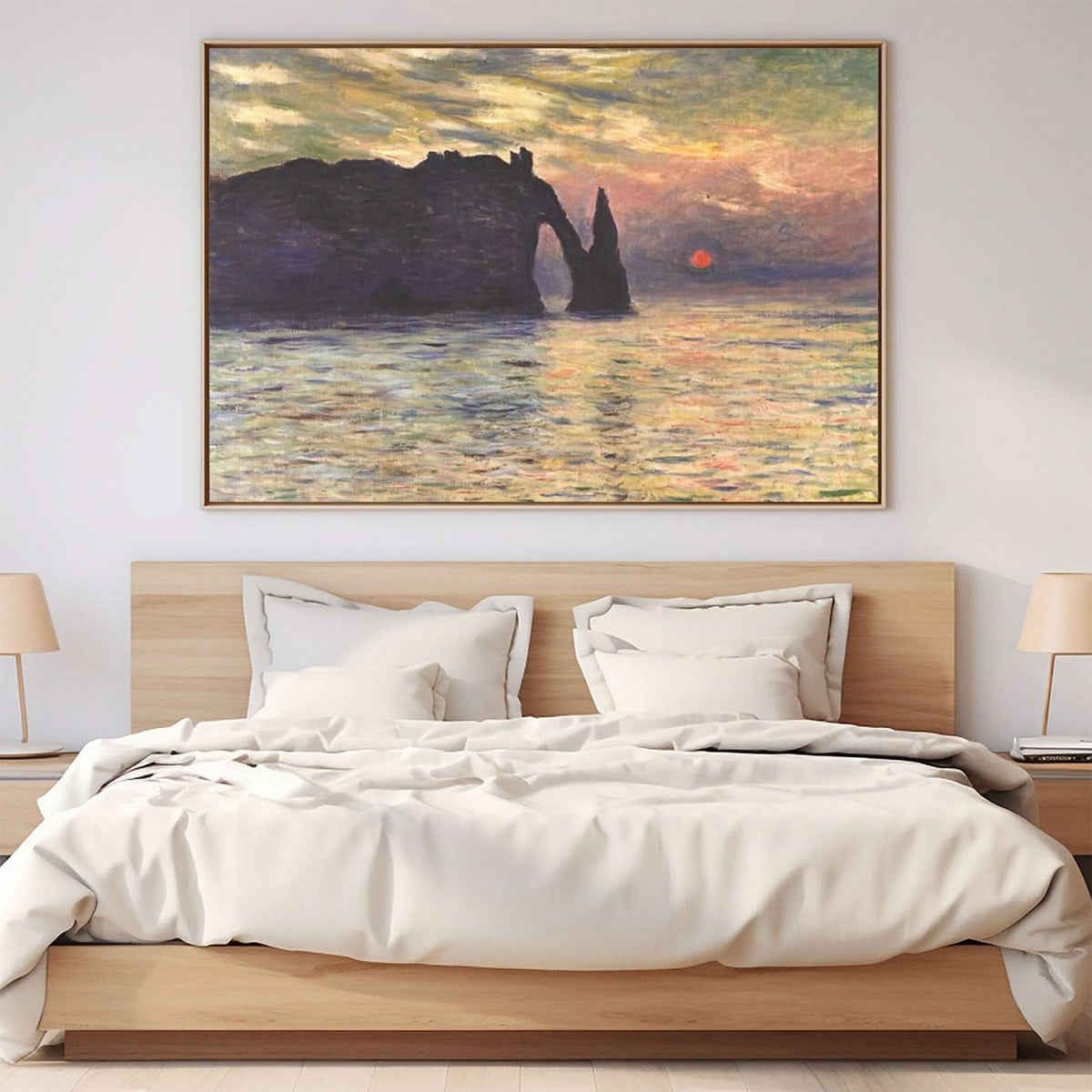 The Cliff, Étretat, Sunset by Claude Monet