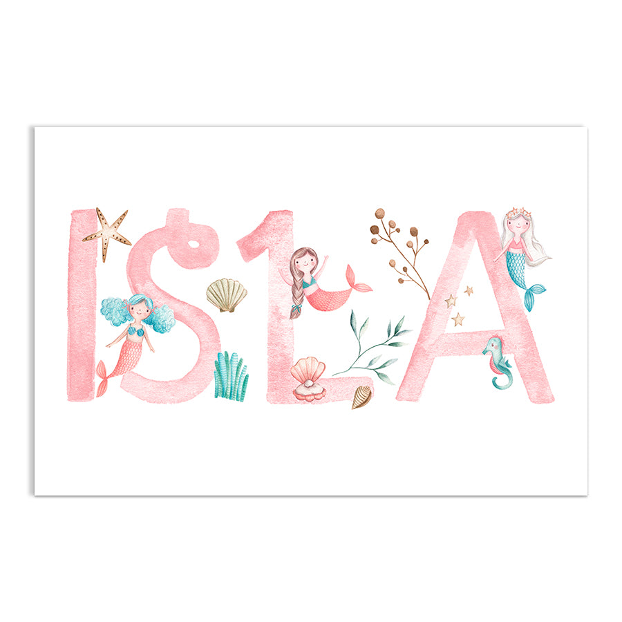 Name Prints - Mermaids