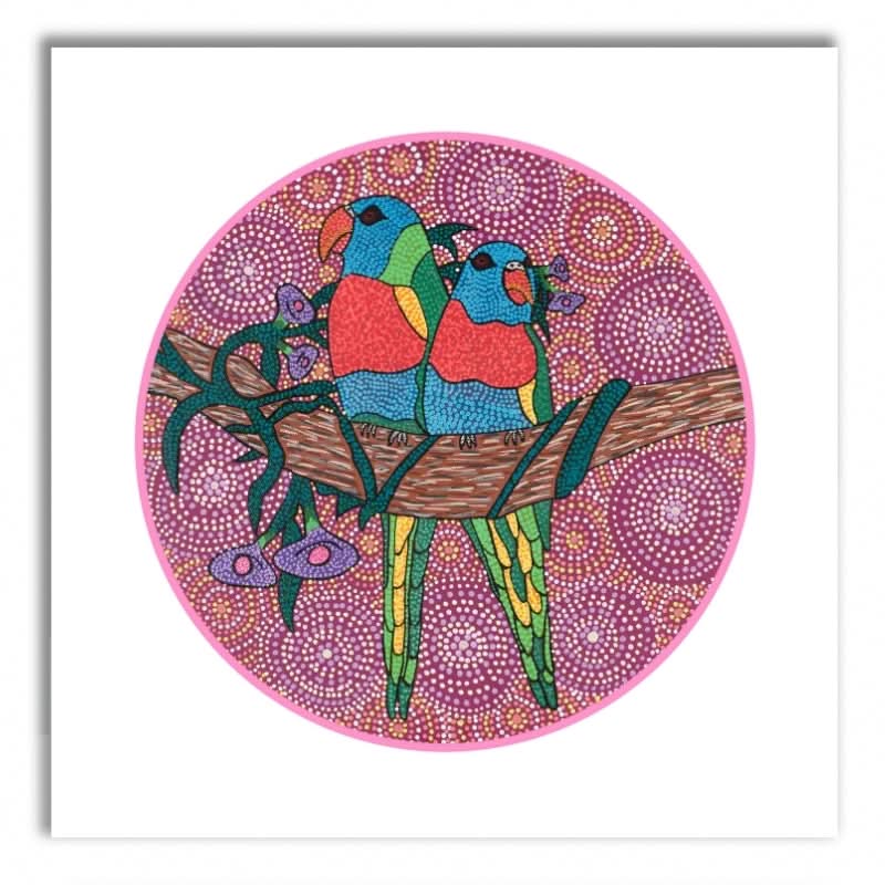 Rainbow Lorikeets Warin by Faith McLeod