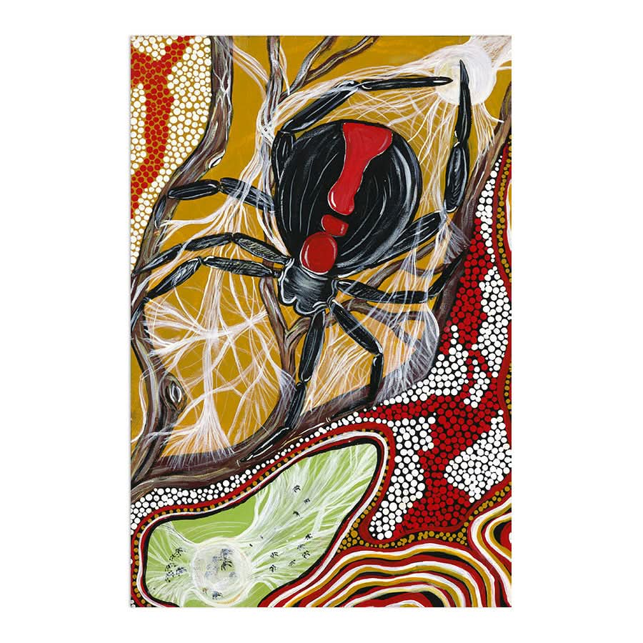 Mummy Redback and her Babies by Kay Pauli