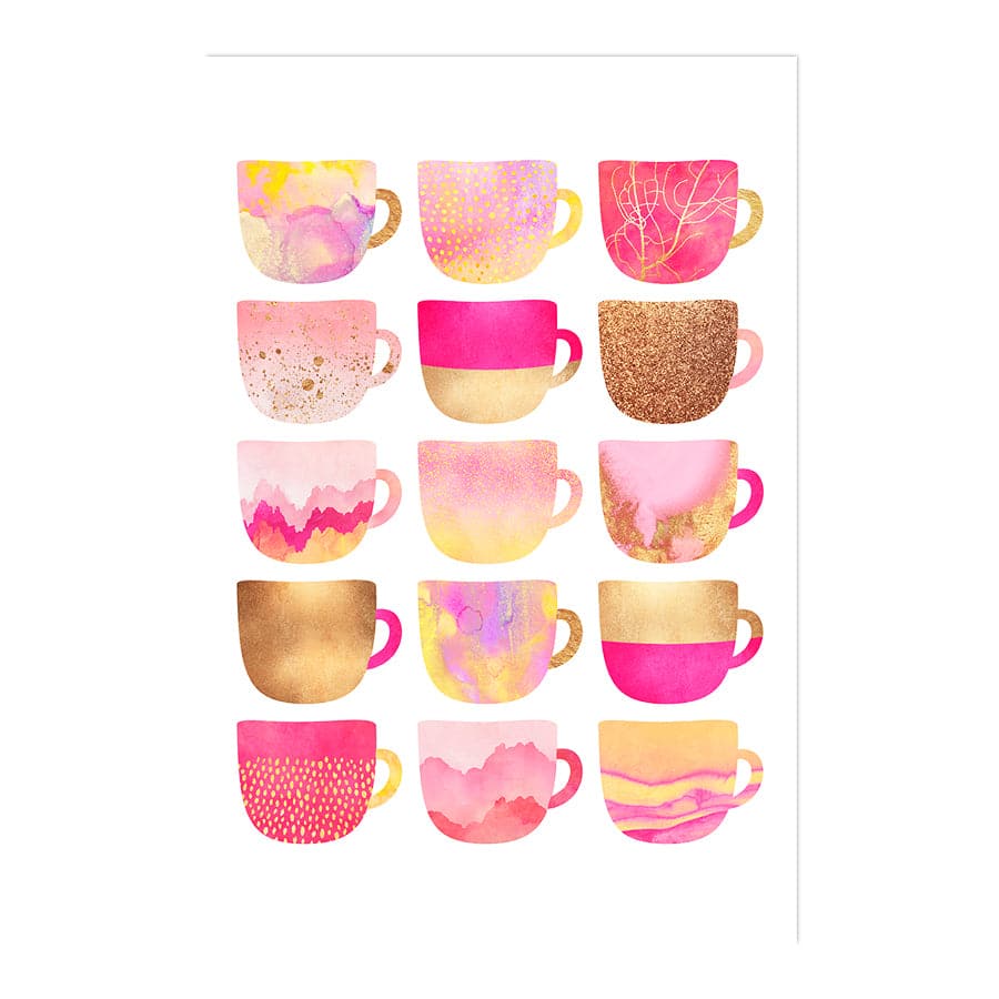 Pretty Pink Coffee Cups by Elisabeth Fredriksson