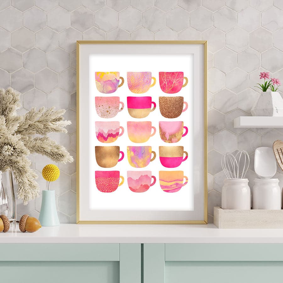 Pretty Pink Coffee Cups by Elisabeth Fredriksson