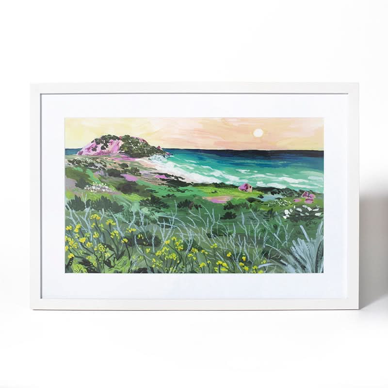 Sunset Rock by Sarah Gesek (Fine Art Print with White Frame)