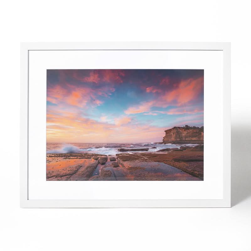 Pastel Delight, Terrigal by Dale McClenahan (Fine Art Print with White Frame)