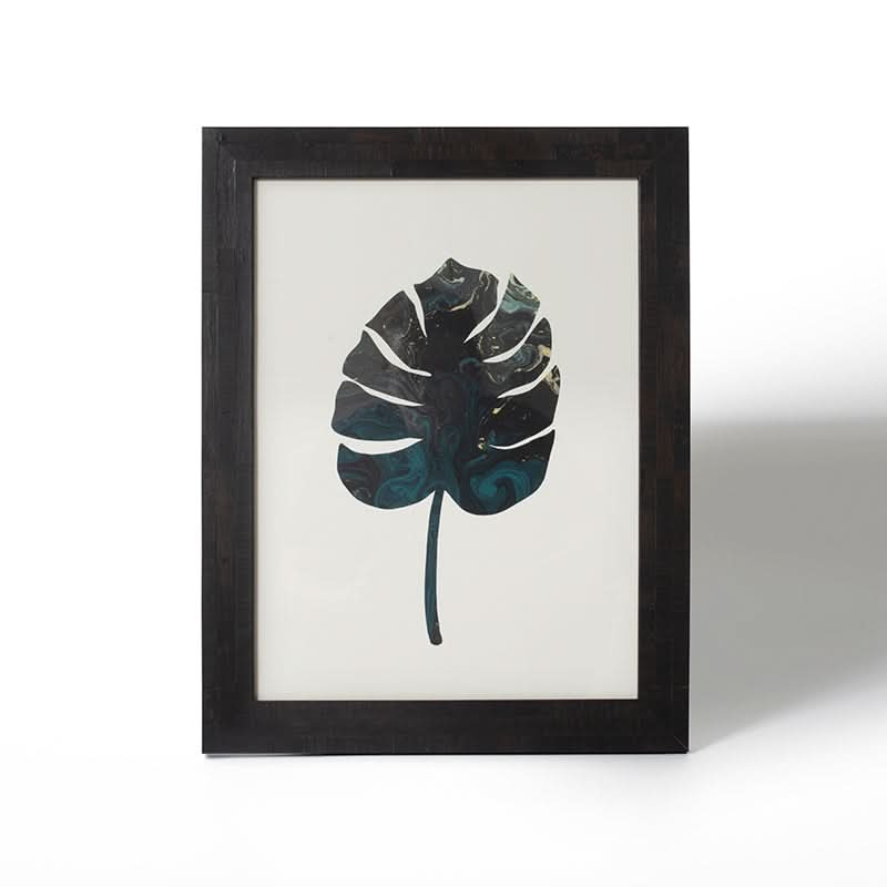 Montsera Marble Green by Studio Scandi II (Fine Art Print with Black Frame)