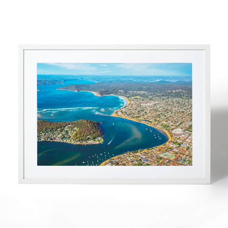 Peninsula Aerial Shot by Ramin Far Azin (Fine Art Print with White Frame)
