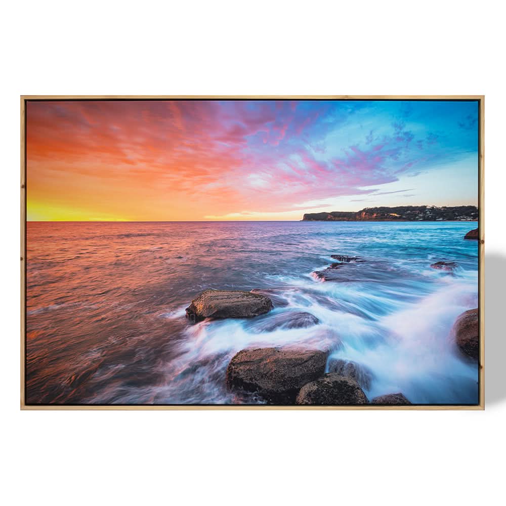 North Avoca Glorious Sunrise by Jeremy Royston (Canvas Print with Oak Float Frame)