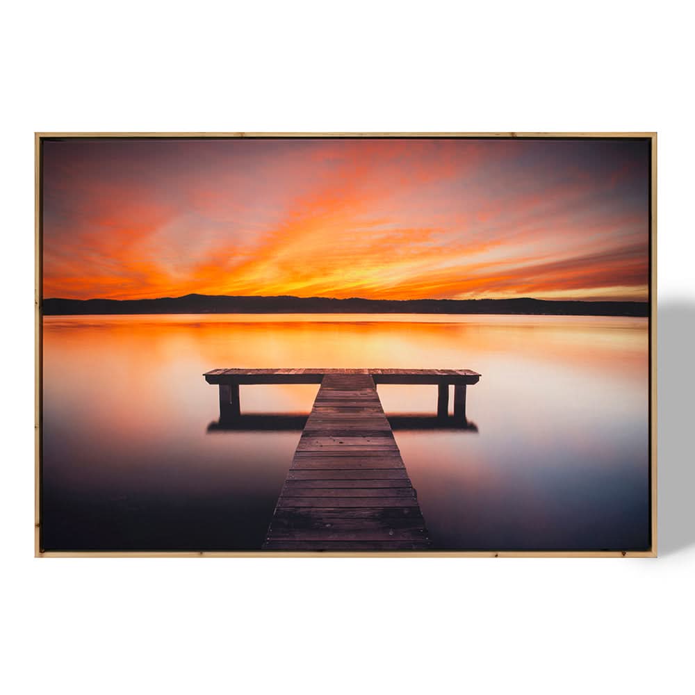 Fire Bird, Green Point by Stuart McAndrew (Canvas Print with Oak Float Frame)
