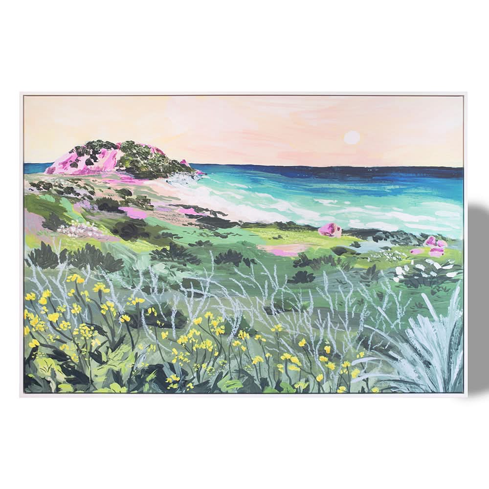 Sunset Rock by Sarah Gesek (Canvas Print with White Float Frame)