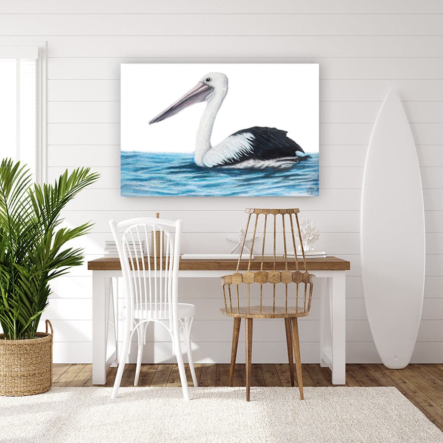Pelican on Water by Mollie Lennon