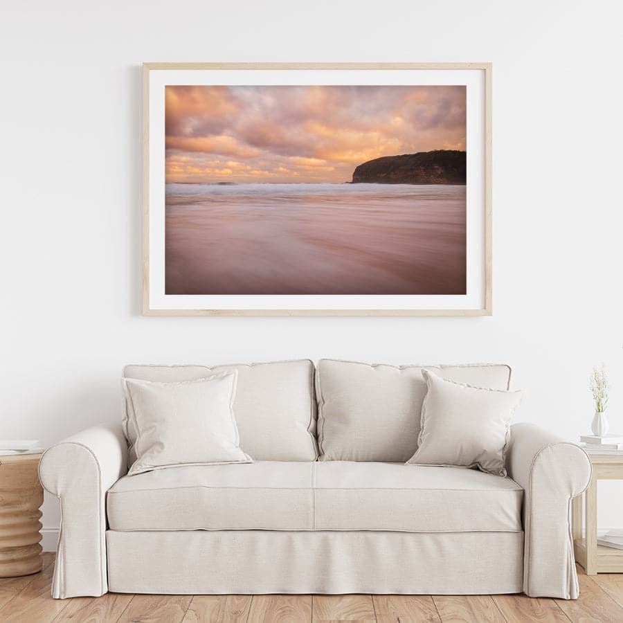Slow Pink Water, Macmasters Beach by Colleen Kempys
